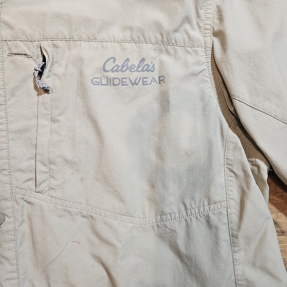 Cabela's Guidewear Men's XL Beige Button Vented Nylon Shirt - Picture 3 of 11